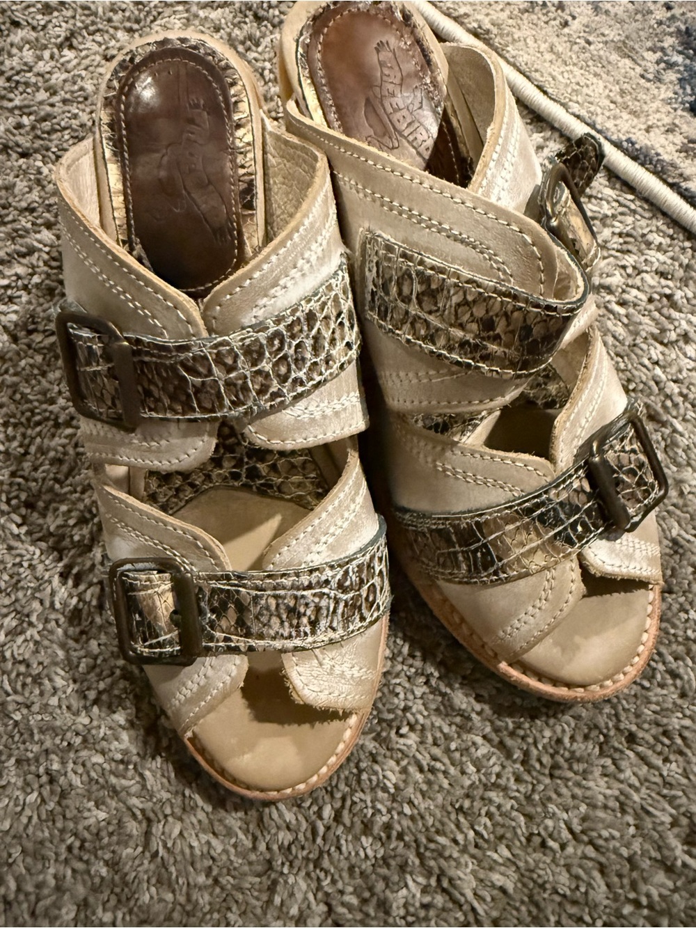 Freebird Caprice Leather Wedge Sandals